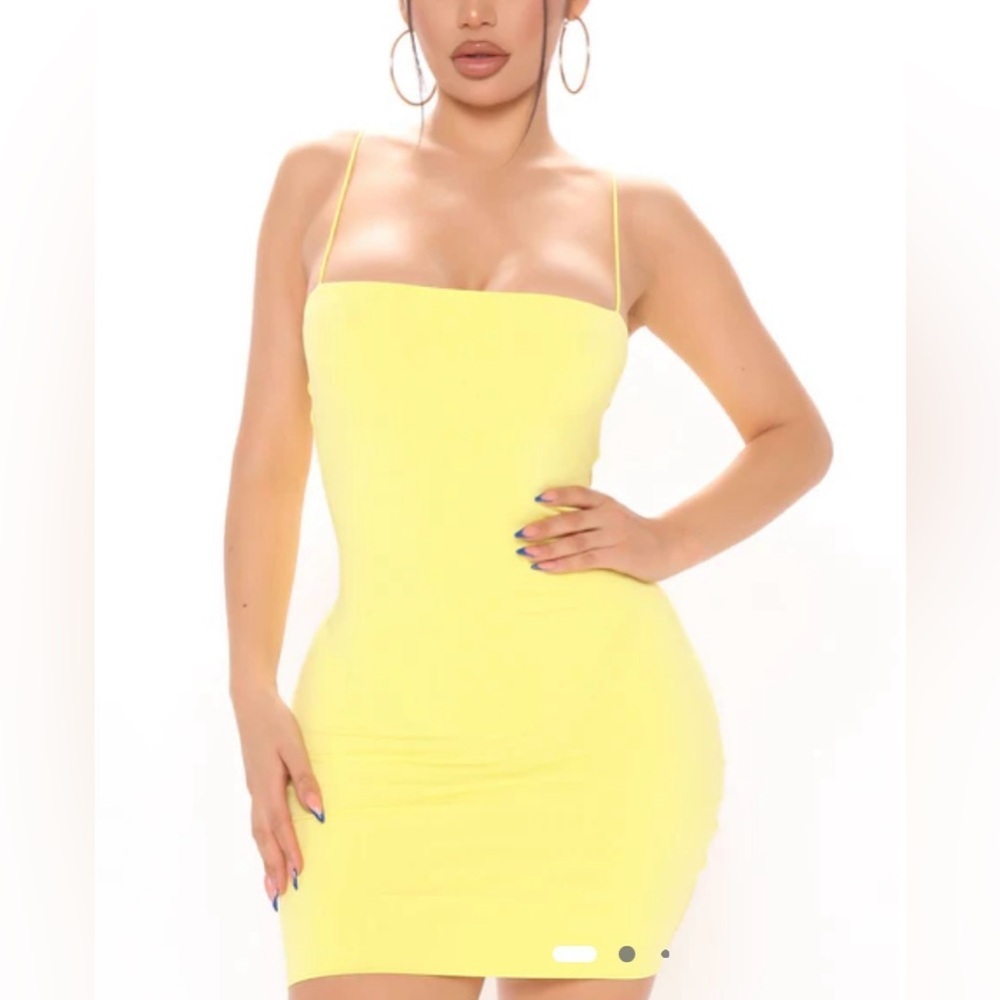 NWT Fashion Nova Danielle Double Lined Seamless Yellow Mini Dress- Size M